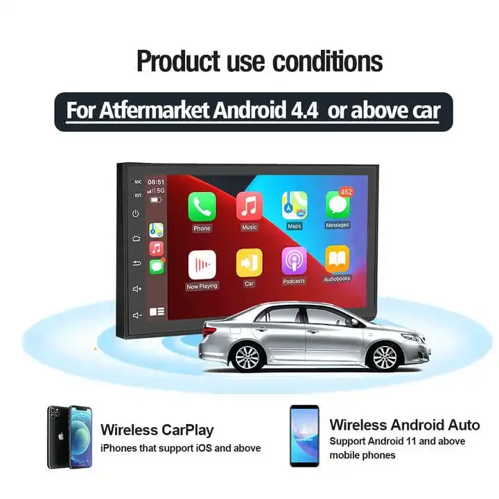 820Hot High Quality Wireless Hicar Double Din Car Stereo  Carplay GPS Speedometer Cayenne Carplay Adapter