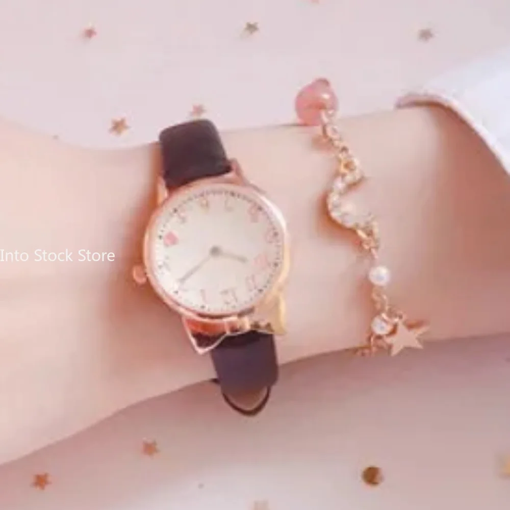 Fashion Kids Love Digital Dial Children Watch Set Leather Strap Quartz Watches Kid Girls Clock Children Watch + Bracelet