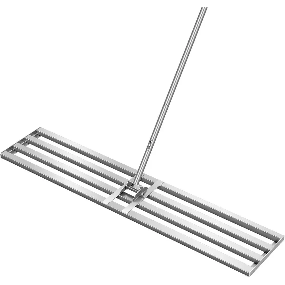 

48" Lawn Leveling Rake, 48" x 10" x 78" Heavy-Duty StainlSteel Lawn Leveler with 7T Adjuatble Long Handle or High Eect, Metal Le