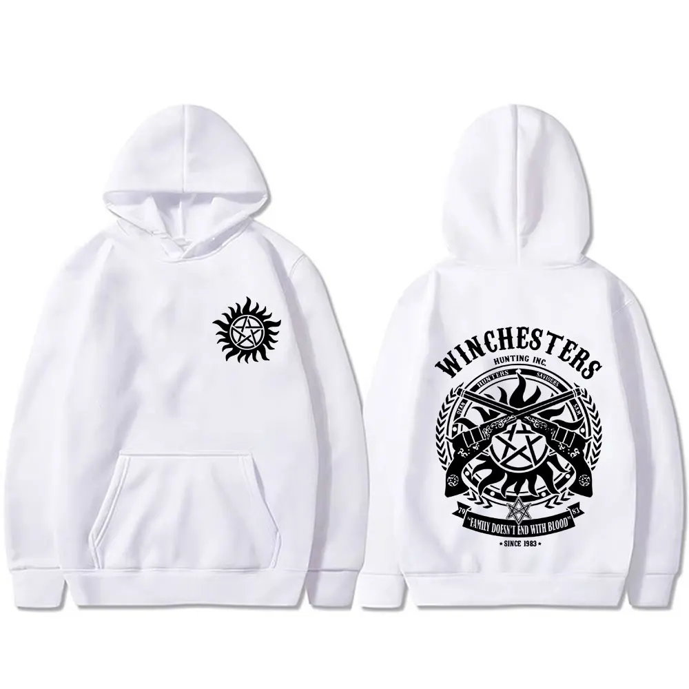 

Supernatural Graphic Hoodie Men Women Casual Fleece Cotton Pullover Male Gothic Oversized Sweatshirt Unisex Cosplay Streetwear