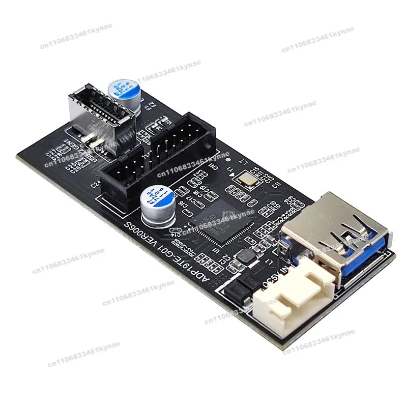 Suitable for USB 3.2 Front GEN1 To Dual 19PIN or TYPE-C 3.2 TYPE-E Adapter Expansion Card A-KEY