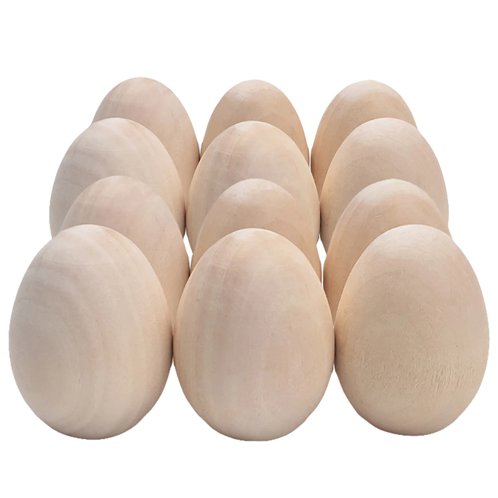 12 szt. Drewniane Jajka Symulacja Malowanie Sztuczne Zabawki dla Maluchów Dzieci Kolorowanki Fałszywe Graffiti