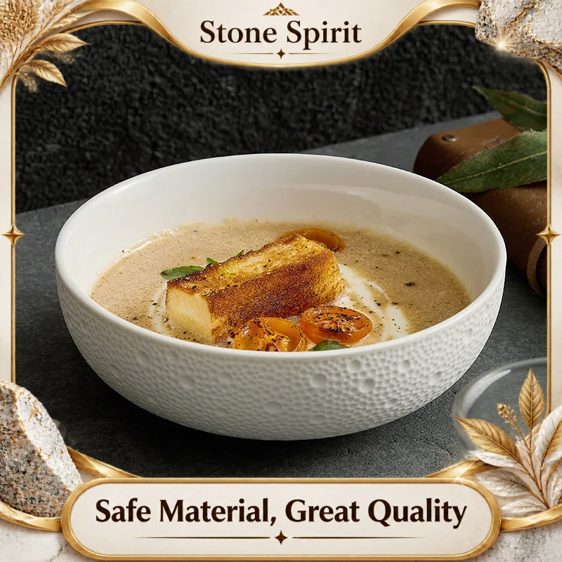 Rock Patterned Ceramic Rice Bowls, Dessert Bowls, Soup Bowls, Irregular Tableware, Dishes, Kitchen Utensils in Restaurants