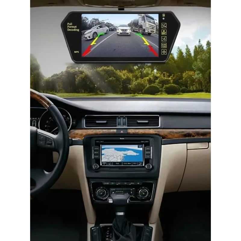 7 Inch Car Screen Full HD Mirror Parking FM Video Player BT Automatic Display with Clip  USB Monitor