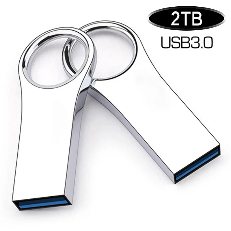 Clé USB en métal avec logo gratuit pour téléphone, PC, voiture, TV, disque u, mémoire, 2 To, nouveau, cadeau