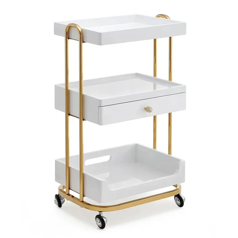 Cosmetic Helper Tool Trolley Utility Aesthetic Storage Auxiliary Cart Wheels Chariot Coiffure Hairdressing Furniture MQ50TC