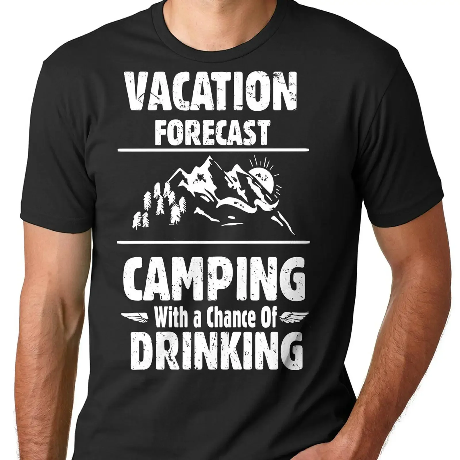 Vacation Forecast T shirt Camping Drinking For Weekend vintage Washed designer clothes Slightly homme Comfortable fashion