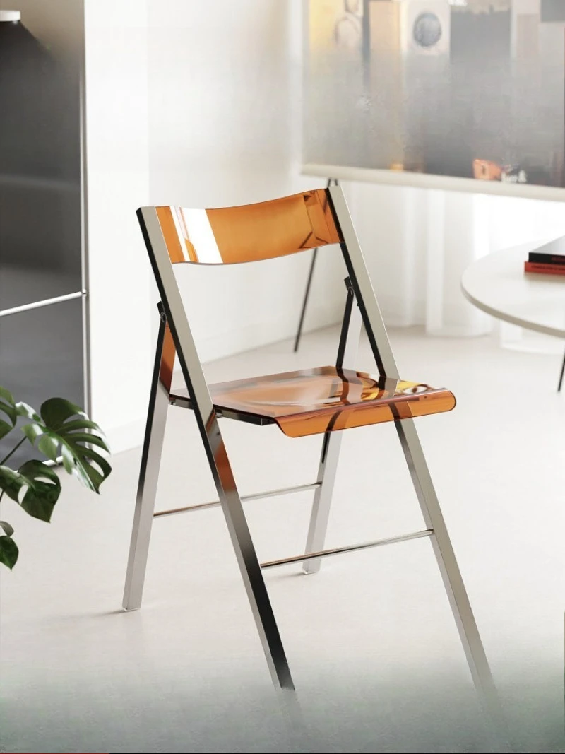 

Home living room transparent backrest chair small apartment leisure