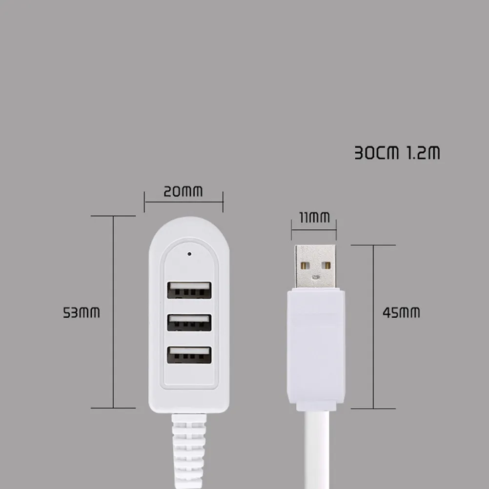 3USB Multi-Function Hub 0.25m White Professional High-Speed Data Transmission Multi-Port Hub Charger Extension Line