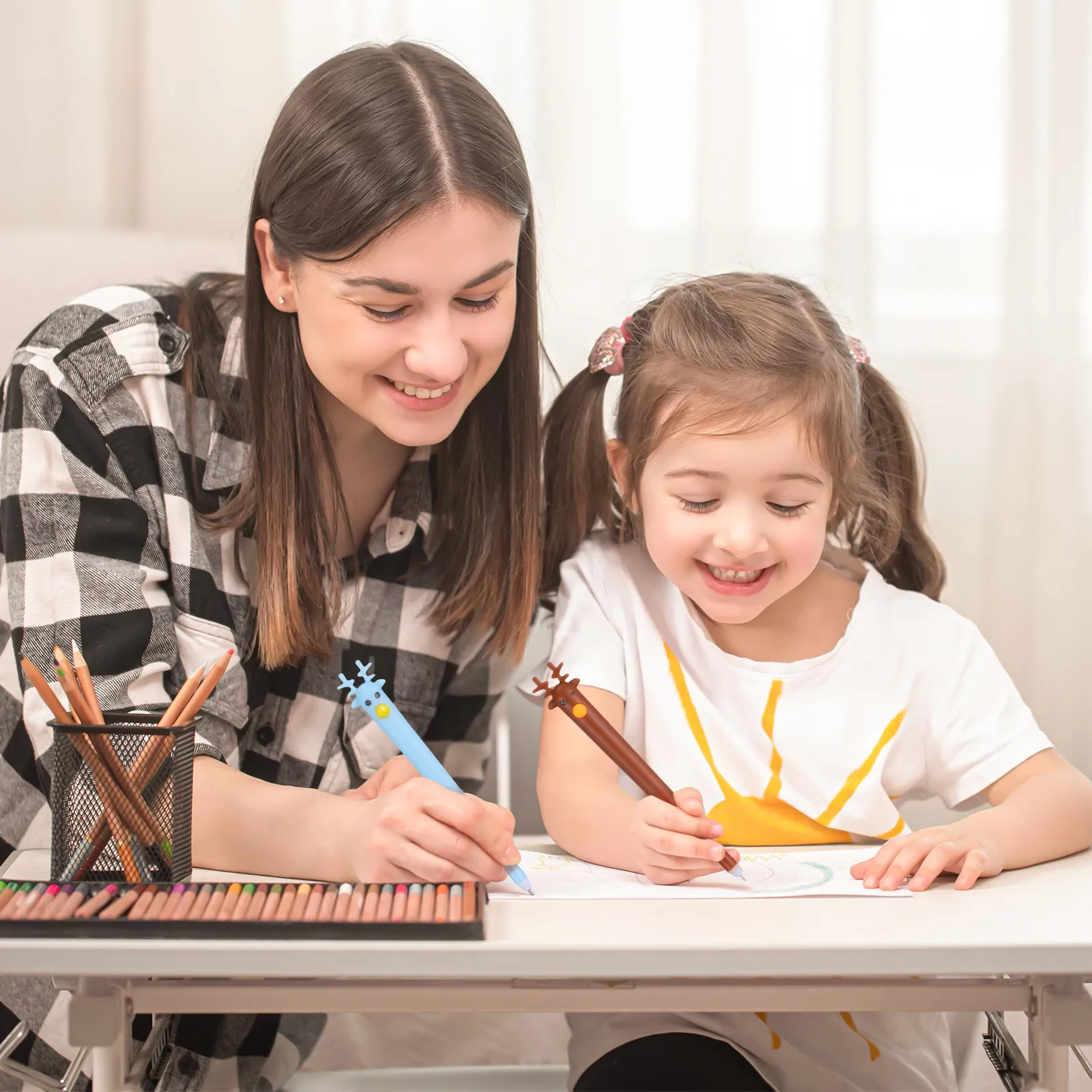 

Набор из 24 шариковых ручек в форме оленя с синими чернилами, креативные мини-ручки в мультяшном стиле для офиса, школы, подарка, дизайнерские ручки для фанатов