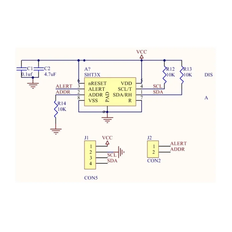 เซ็นเซอร์วัดอุณหภูมิและความชื้นแบบดิจิตอล ABMF-5X SHT3X รุ่น SHT30 SHT30-D SHT30-DIS โมดูลอินเทอร์เฟซ IIC