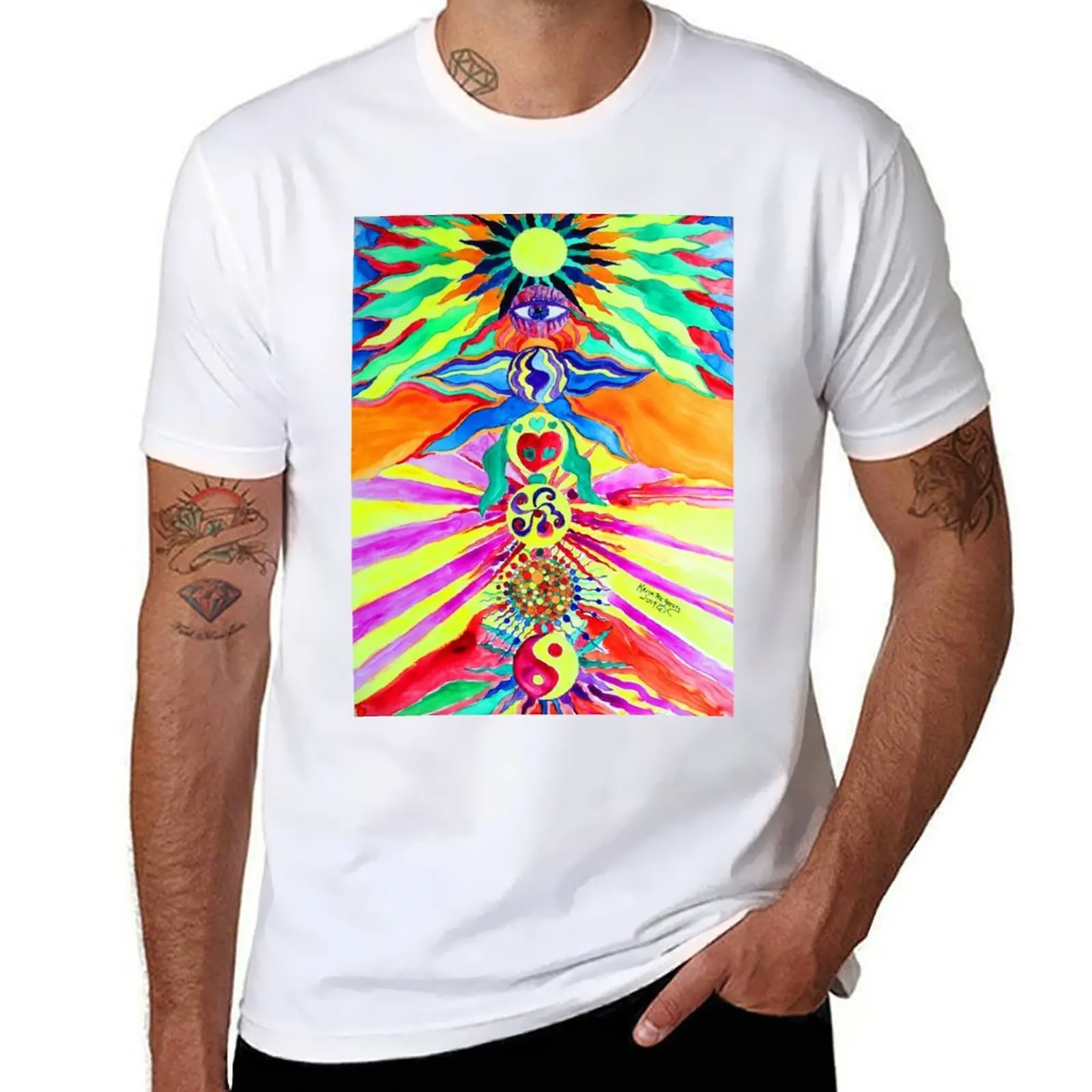 

The 7 Chakras T-Shirt t shirt for man 100 percent cotton t shirt man plain T-Shirt
