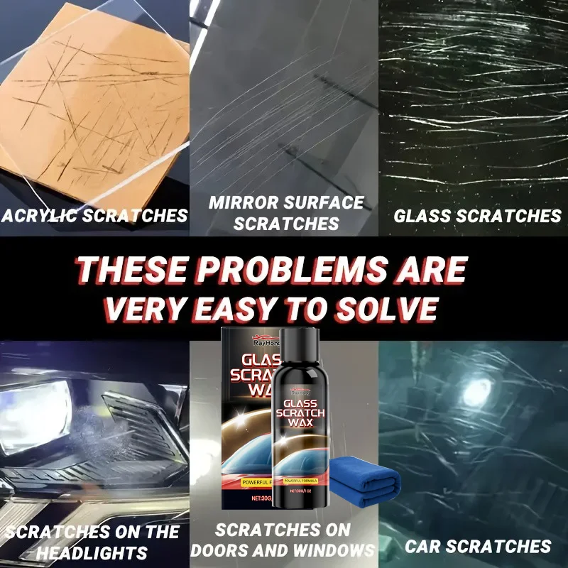 شمع إصلاح الخدوش الزجاجي، مزيل خدوش طلاء نافذة السيارة سهل الاستخدام وخالي من البقايا، إزالة الخدوش العميق، طلاء واقي #2