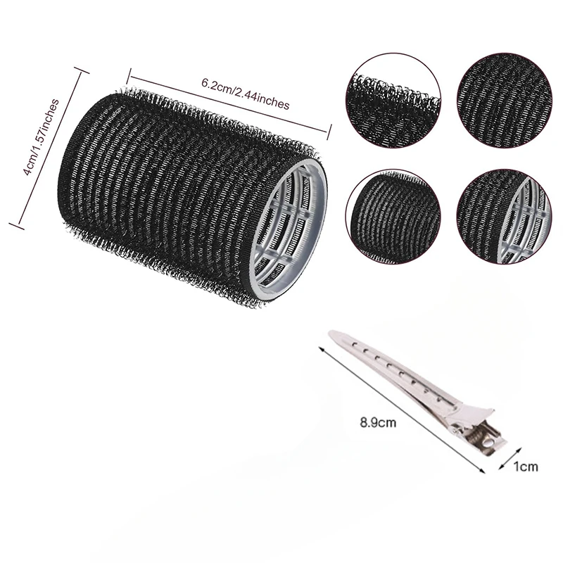 12 قطعة بكرات الشعر الذاتي قبضة هوك بكرو الشعر 12 مقاطع Heatless الأسطوانة صالون خلع الملابس بكرو لزجة أدوات تصفيف الشعر