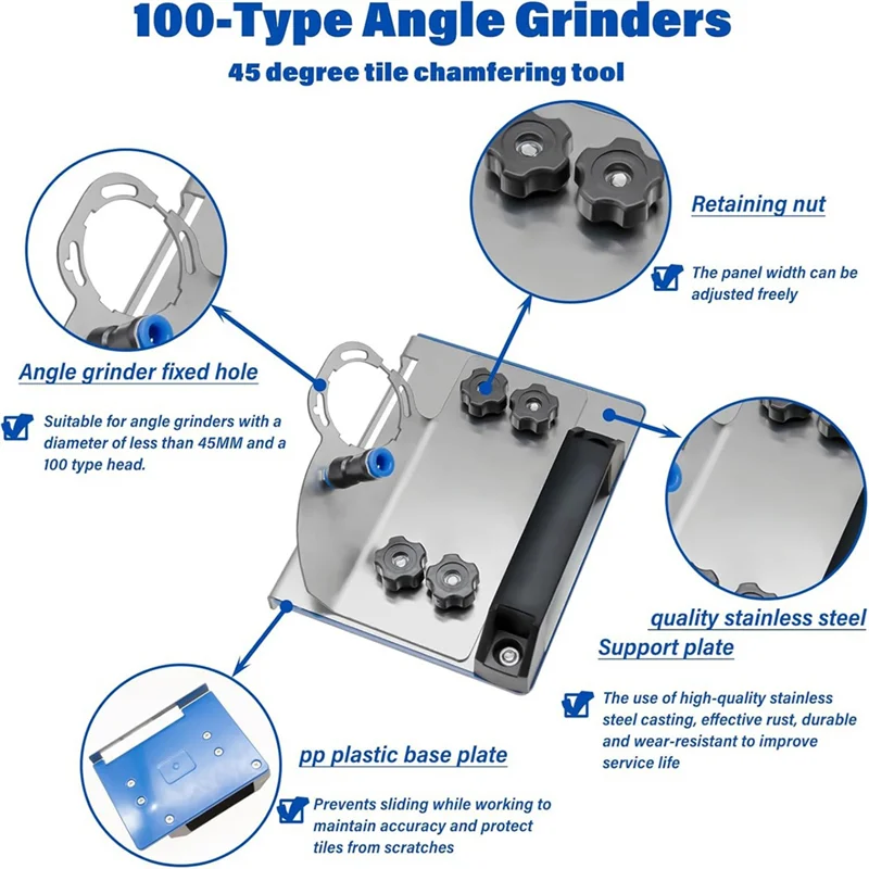 

ABUH-45 Degree Tile Chamfer Tool,Heavy Duty Angle Grinder Stand 45 Degree Adjustable For Cutting Stone