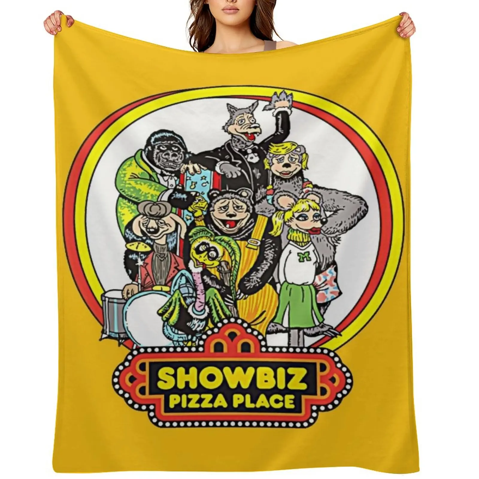

Showbiz Pizza Throw Blanket Bed Fashionable Decoratives Plaid on the sofa Decorative Throw Blankets