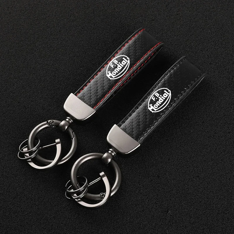 For FB Mondial Flat Track HPS 125 300 Hipster Imola SMT SM Enduro Motard Custom LOGO High-Grade Carbon Fiber Motorcycle Keychain