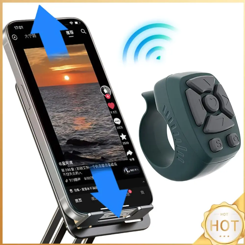 ل TikTok التمرير الدائري الإصبع اللاسلكية التحكم عن بعد BT 5.0 فيديو التمرير التحكم عن بعد 7 مفاتيح صفحة تيرنر التمرير