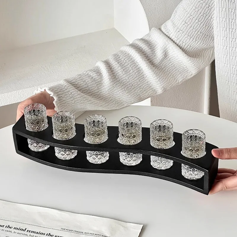 

Embossed Thickened Glass Shot Cups - Light Gem Pattern, Small Home Baijiu/Spirits One-Sip Glassware, New Arrival