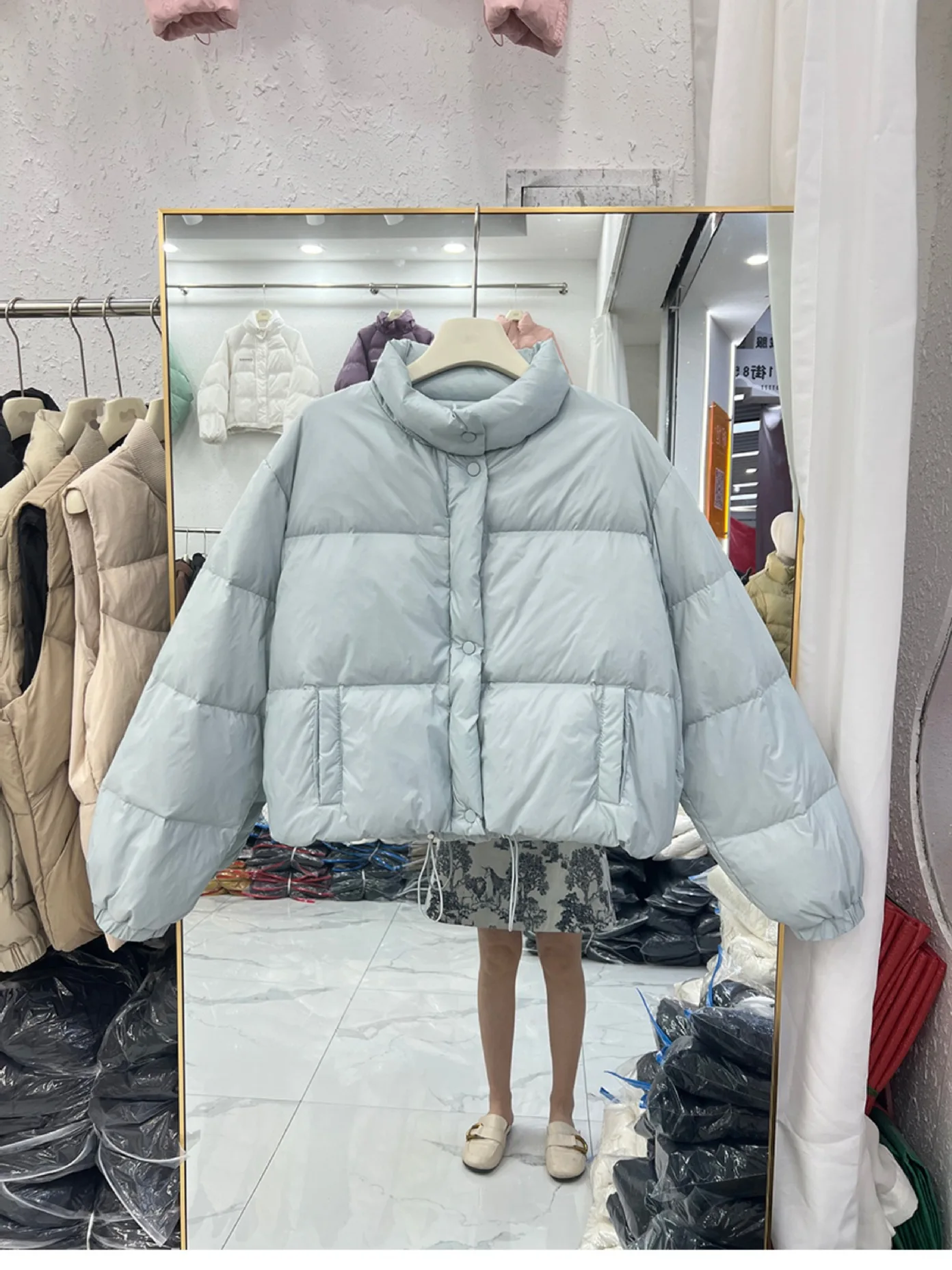 Parkas Women Short Coats Jackets Full Sleeve Thick Warm Y2k Streetwear Stand Collar Elegant Jacket Work Coat Autumn Winter