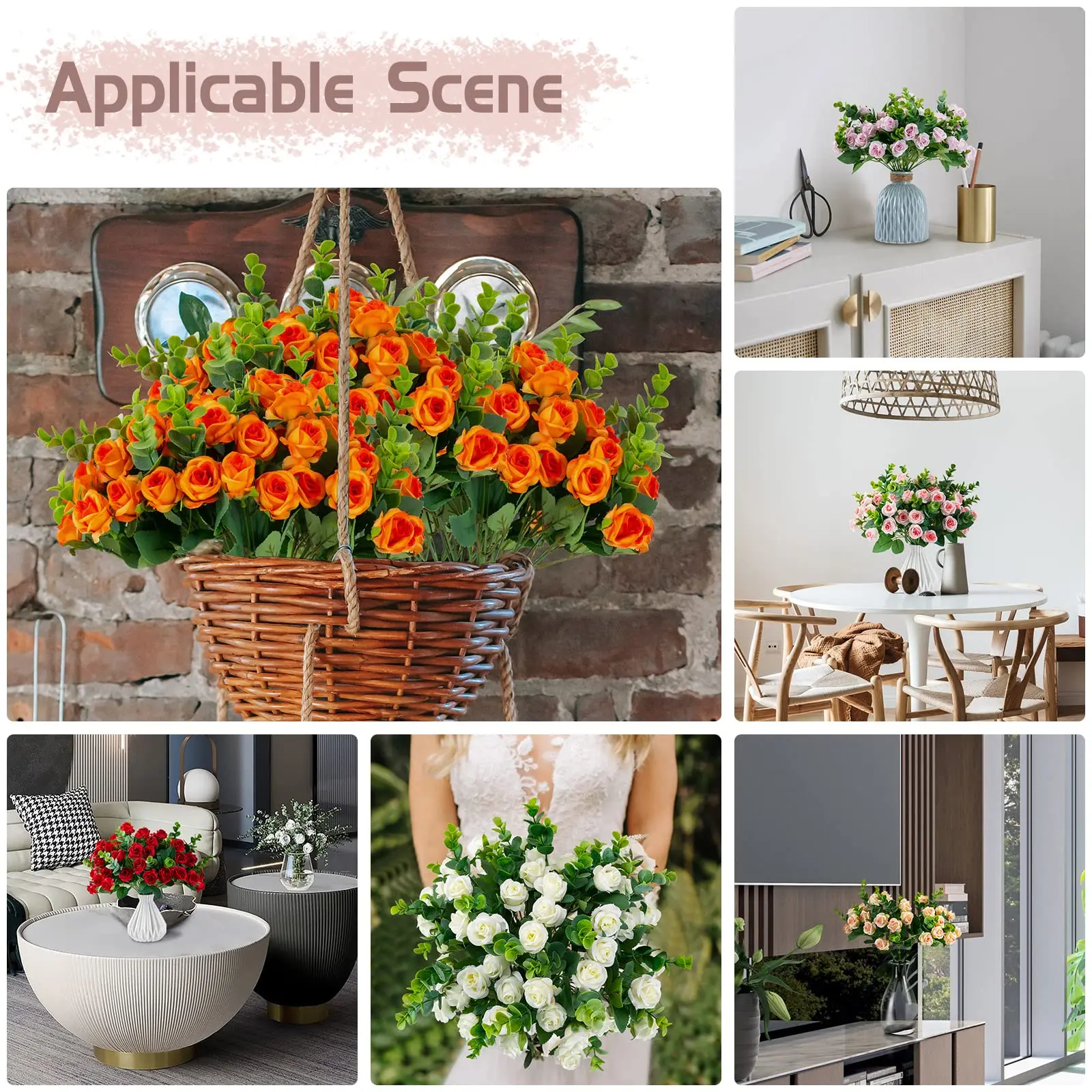 2 قطعة الزهور الاصطناعية باقة الورد وهمية فو الورود الصغيرة زهرة مع الجذعية DIY بها بنفسك زهرية غرفة المنزل حفل زفاف الجدول الديكور