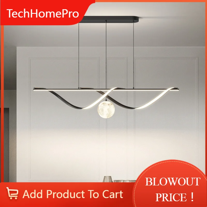 TechHPModern Minimalist Moon Pendant Light Nordic Minimalist Restaurant Light Dining Room Luxurious