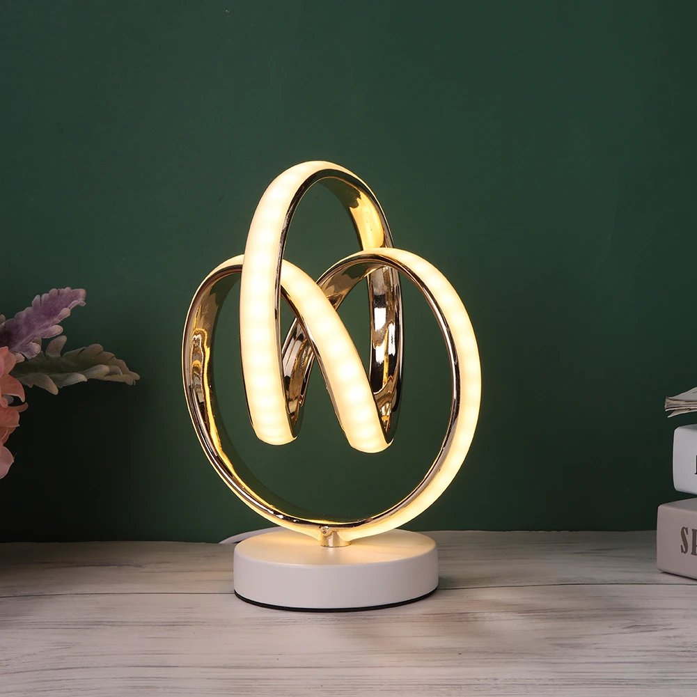 

Living Room Table Lamp 86-260V Reading Modern Spiral LED Table Light Metal Bedside Decorative Lighting Lamp Decor