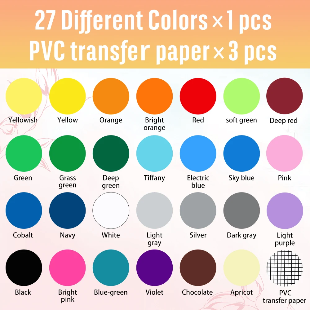 ملصقات كتابة الحروف اللاصقة ، 3 ملصقات نقل من كلوريد البولي فينيل ، فينيل مجمع ، أفلام ذاتية اللصق ذاتية الصنع ، غير قابلة للطي ، 27 لون