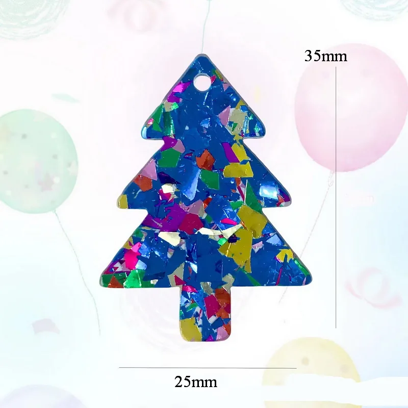 10pcs/lot Customize Acrylic Laser christmas tree Deer love star charms for Earrings Keychian Pendant  jewelry making