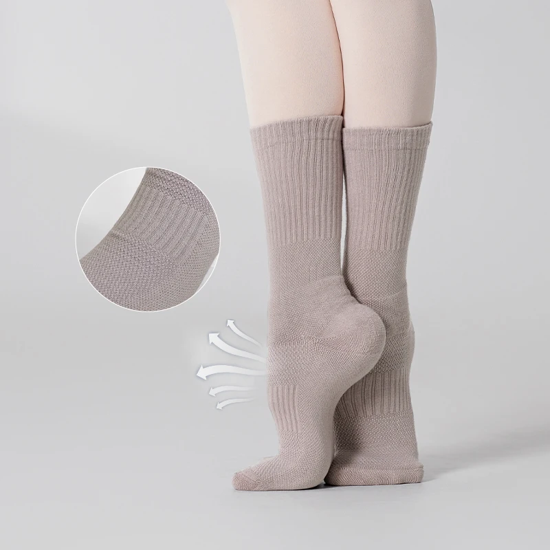 여성 및 남성용 논슬립 댄스 양말, 성인용 모던 발레 연습용 그립 풋드 타이츠 요가 크루 양말