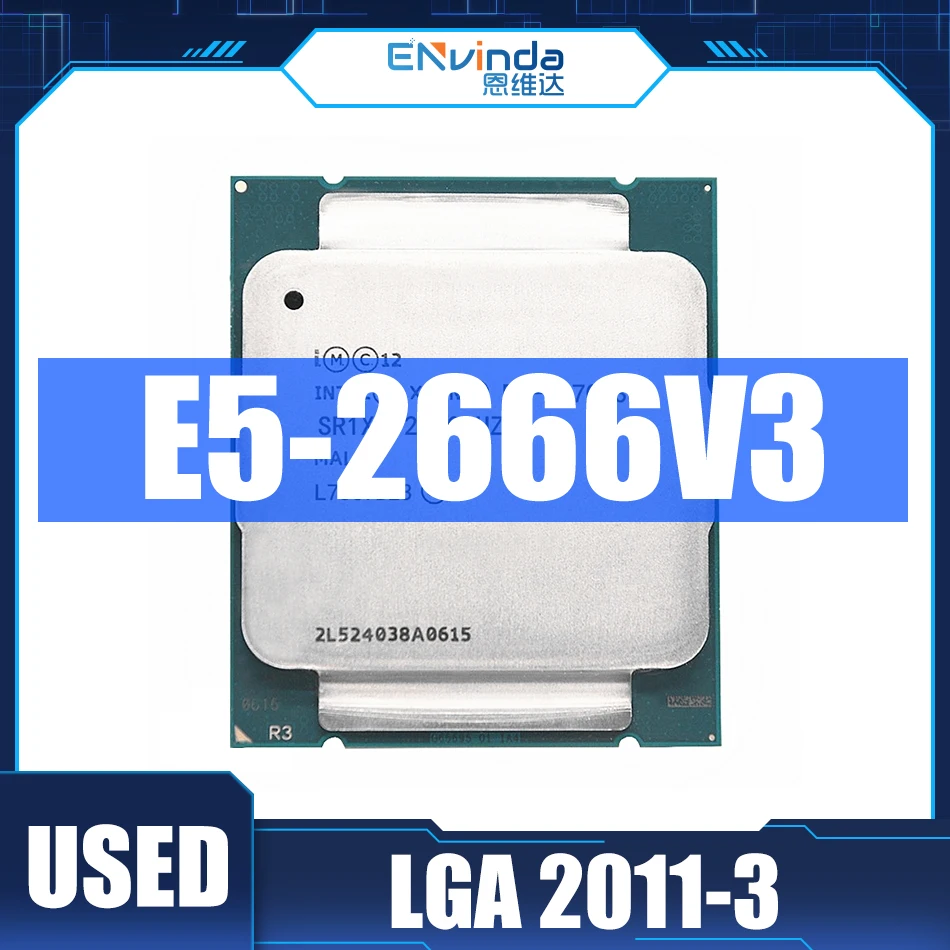 Used Intel Xeon E5 2666 V3 Processor SR1Y7 2.9Ghz 10 Core 135W Socket LGA 2011-3 CPU E5 2666V3