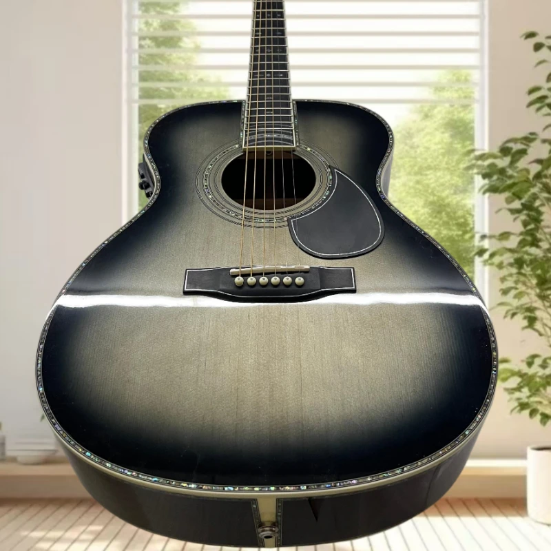 OM45 Series Acoustic Guitar Red Cedar Body Solid Top Profile Full Abalone Shell Inlaid Professional Performance Free Delivery