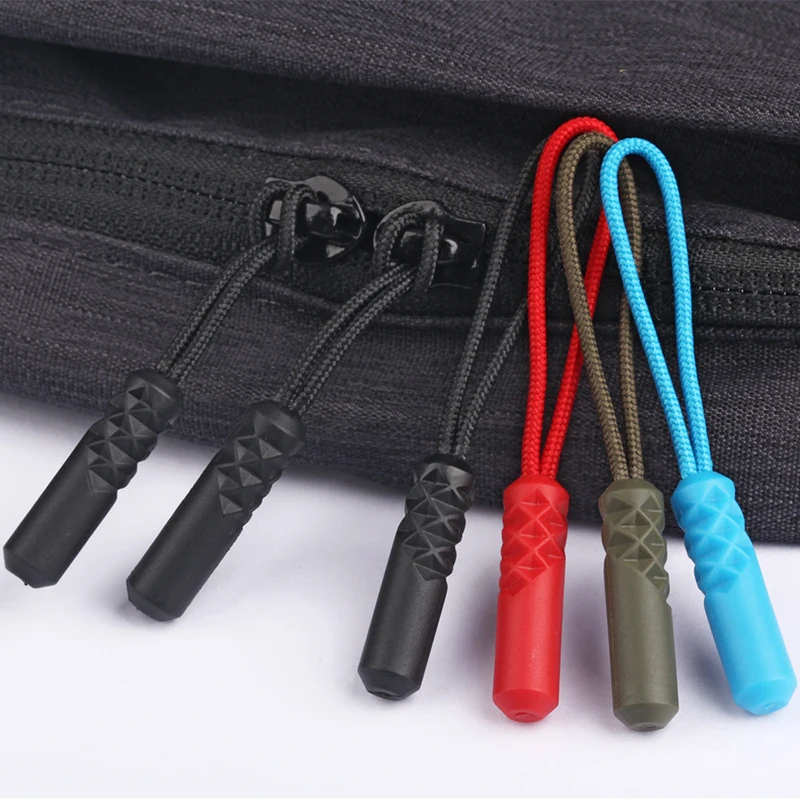 5pcs Zippers Pull Puller End Fit Rope Tag Replacement Clip Broken Buckle Fixer Suitcase Tent Backpack Zipper Cord