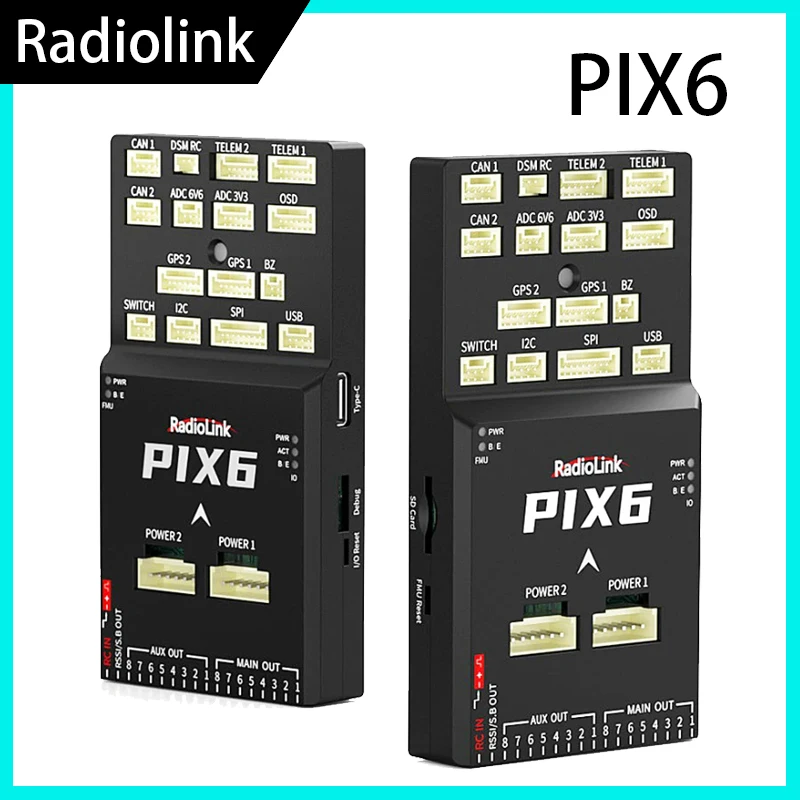 Future Flight Radiolink PIX6 Прошивка ArduPilot с открытым исходным кодом Встроенный BMI088, ICM42688-P Гироскоп OSD Дрон/2-8-осевой мультиротор