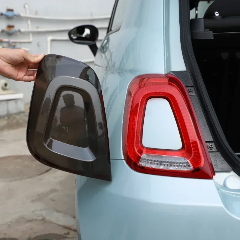 

For Fiat 500 2016-2025 ABS Blackened Car Rear Tail Light Decorative Cover Car Accessories