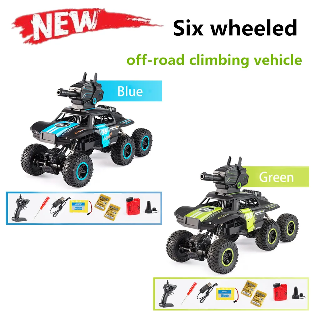 New 1:12 Six Wheeled Off-Road Car 2.4G Radio RC Car Spring Shock Absorber Drive Climbing Drift Vehicle LED Light