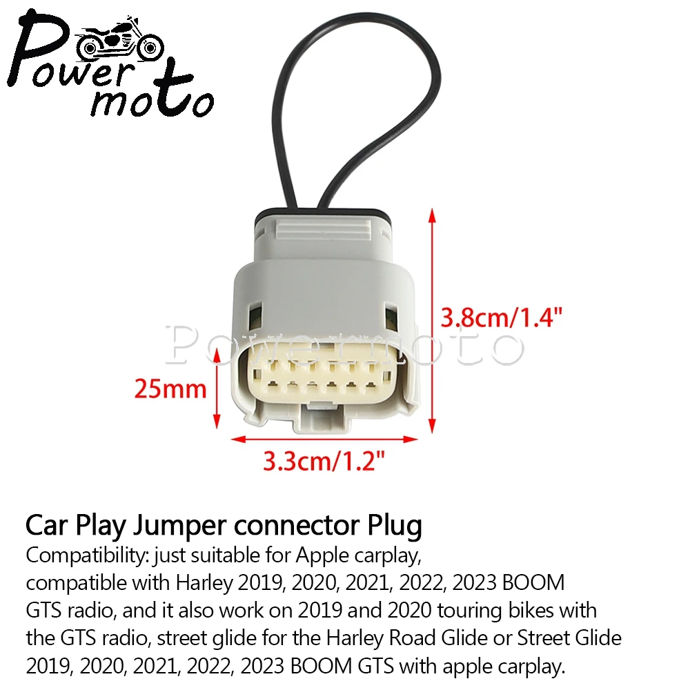 Carplay Jumper For Harley Touring Street Glide BOOM GTS Radio 2019-2023 Motorcycle Car Play Jumper Connector Connect Plug Part
