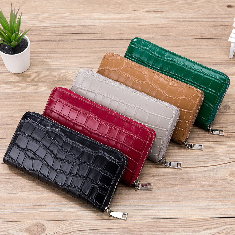 New Hand-Held 2-In-1 Genuine Leather Wallet For Women Luxury Bag Minimalist Large Capacity Card Wallet Clutch Bag Handbag