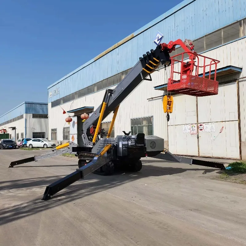 Customized Large 12ton Crawler Spider Crane Remote-controlled 10ton 12ton 25m 30m Lifting Spider Crawler Crane