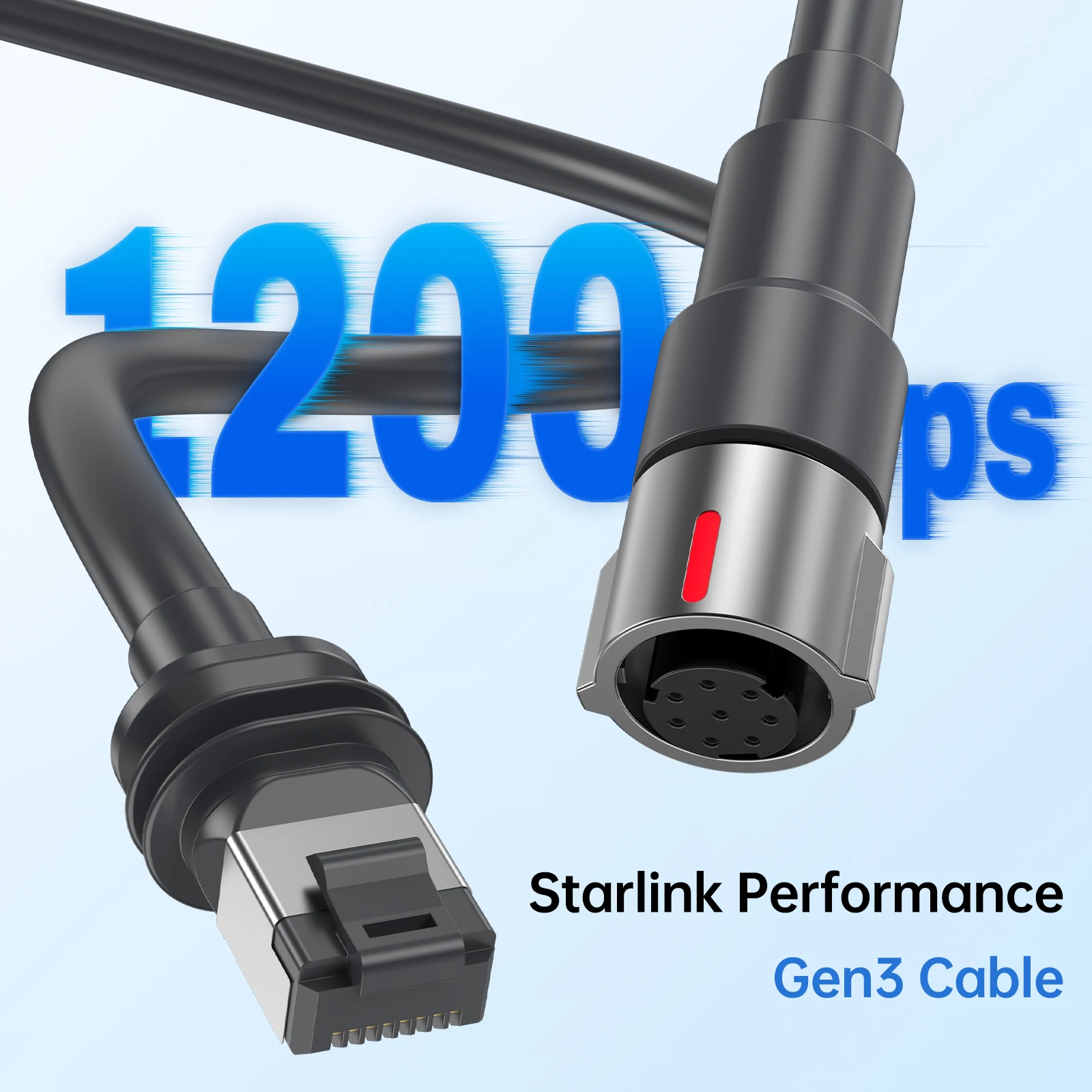 كابل EDUP SK0155 Starlink Performance Gen3 - كابل مقاوم للطقس 1200 ميجا بت في الثانية 23 AWG للاستخدام الخارجي لسطح Gen3 وإمدادات الطاقة #6