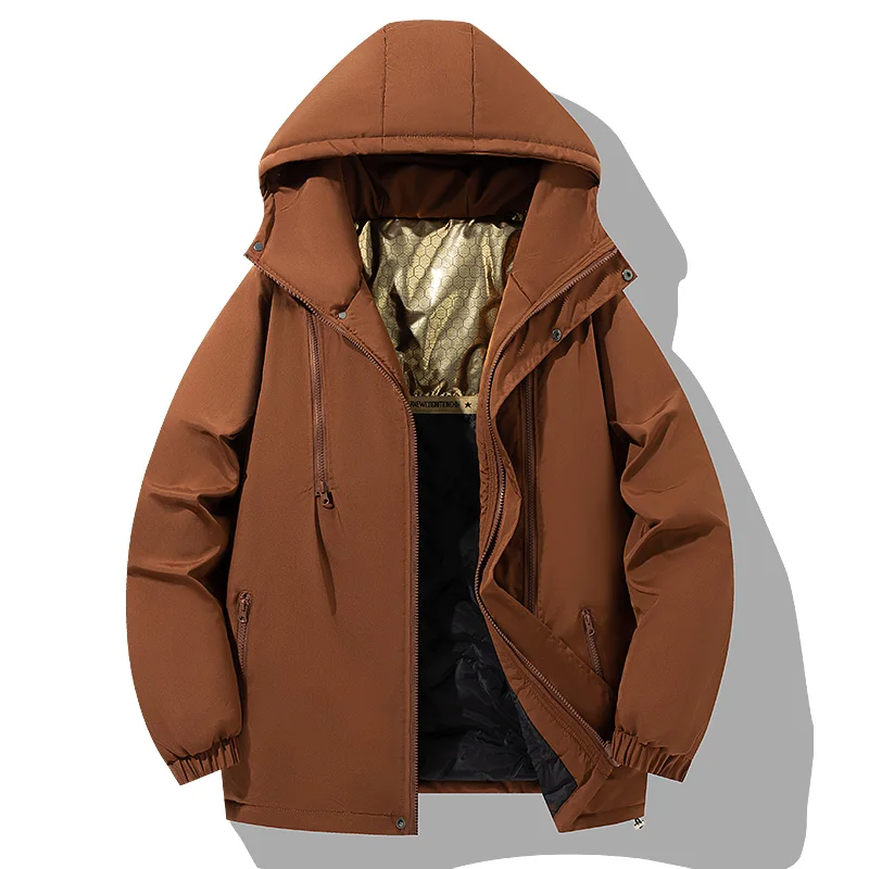 

Fashion Casual Style Hot Cotton Parkas With Hood Thickened Warm High Quality Comfortable Men Clothing Solid Color Oversize 5XL