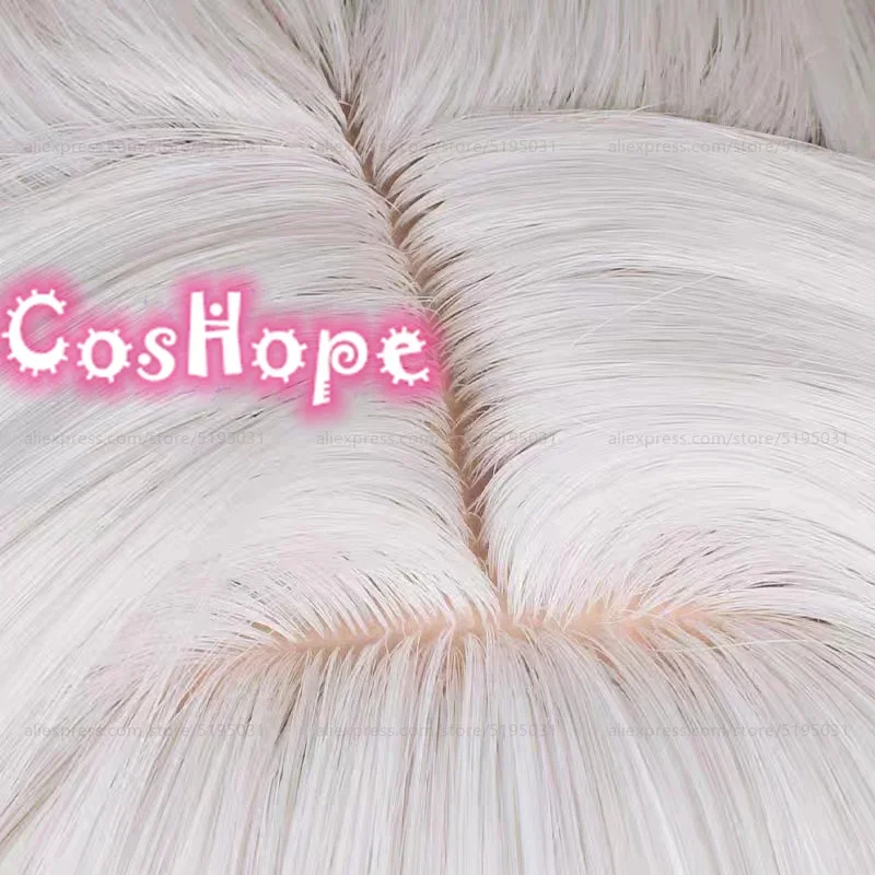 Jing Yuan 코스프레 가발, 애니메이션 코스프레 가발, 내열성 합성 가발, 실버 흰색 가발, 50cm