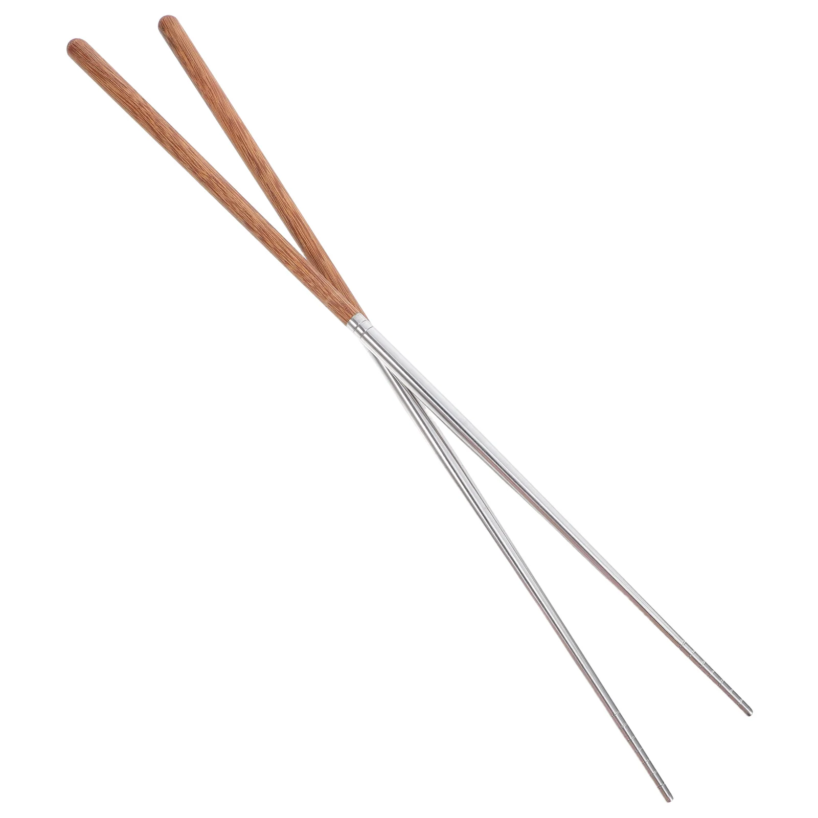

1 Pair Extra Wing Wood Frying Chopsticks Stainless Steel Non-Slip Cooking Utensils Hot Pot Kitchen Tools Storage