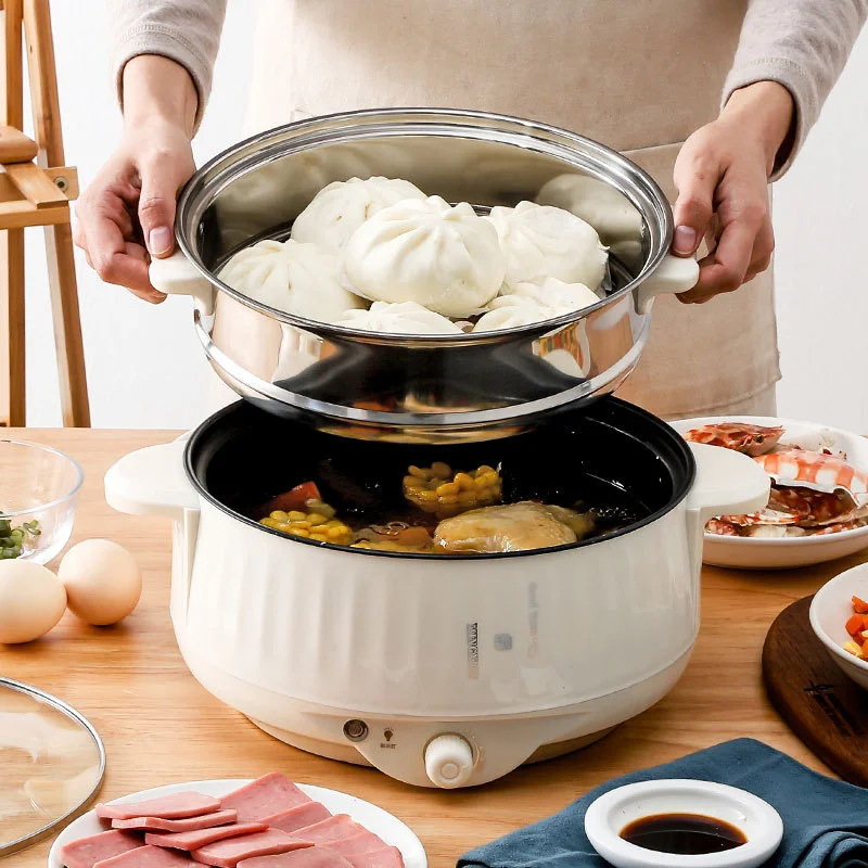 Versatile Non-Stick Cooking Pot Multifunctional Steamer for Dumplings Three Speed Stew Pot Essential Kitchen Utensils