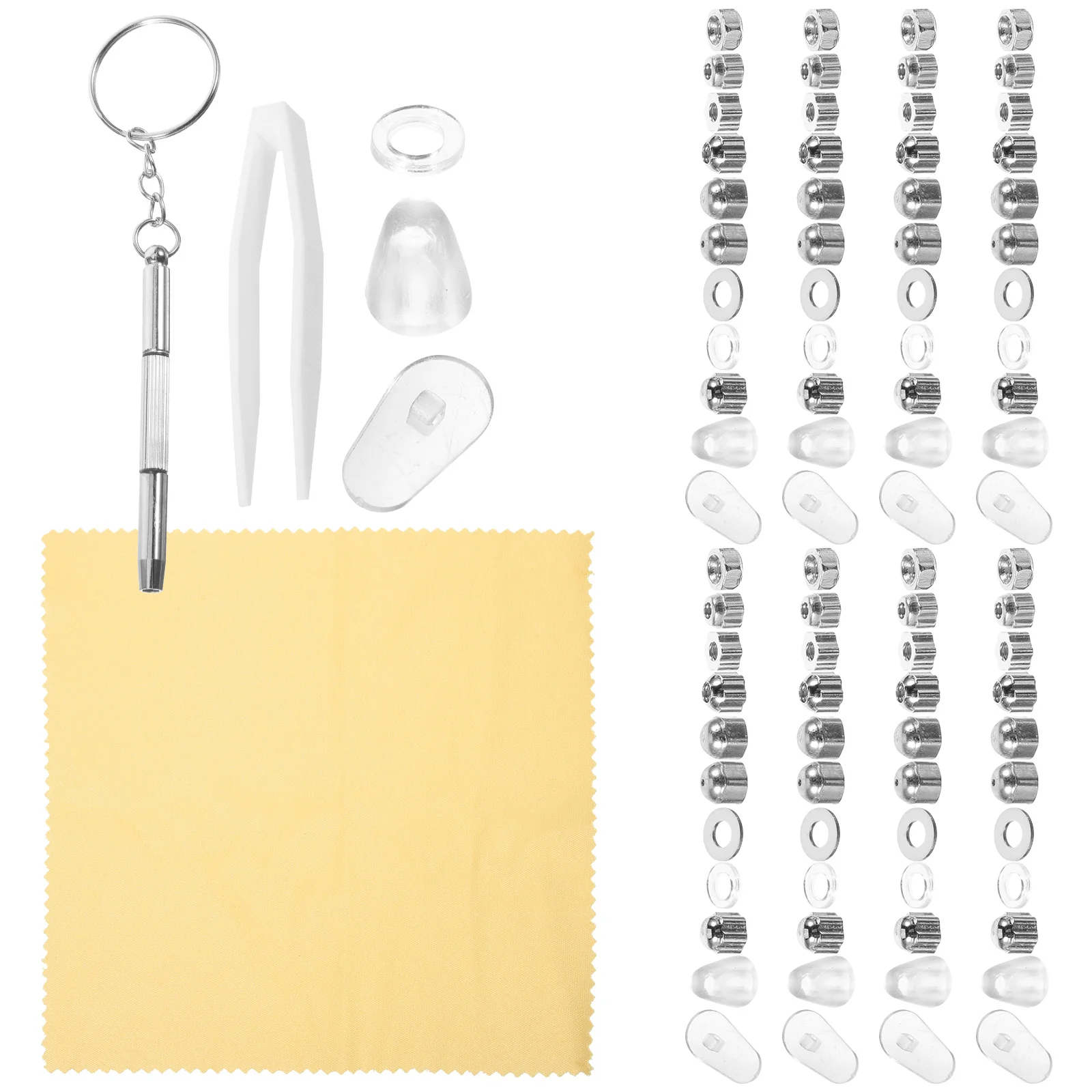 Glasses Accessories Screws Frame Repair Kit Tool Box Rimless Temples Gasket Parts Nose Pad (120 Nut Set) Supplies Eyeglasses