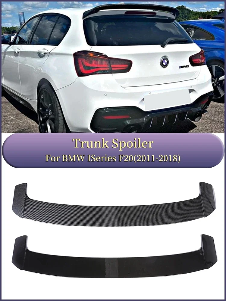 Series F20 F21 2012-2019 Carbon Fiber Rear Bumper Lip Trunk Roof Spoiler Wing Tail Gloss Black 116i 118i 125i 135i For BMW 1