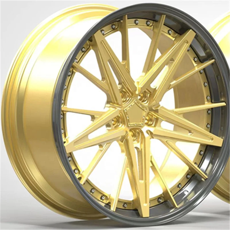 

Fashion 17 to 26 Inch Gold Colored 3 Piece Forged Concave Car Alloy Wheel Rim for Suzuki dodge nissan Car