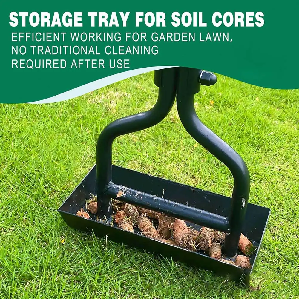 

Manual Lawn Aerator Lawn Aerator Garden Tool with Cleaning Tool Grass Aeration Gardening Tool T-shaped Handle for Lawn Yard Care