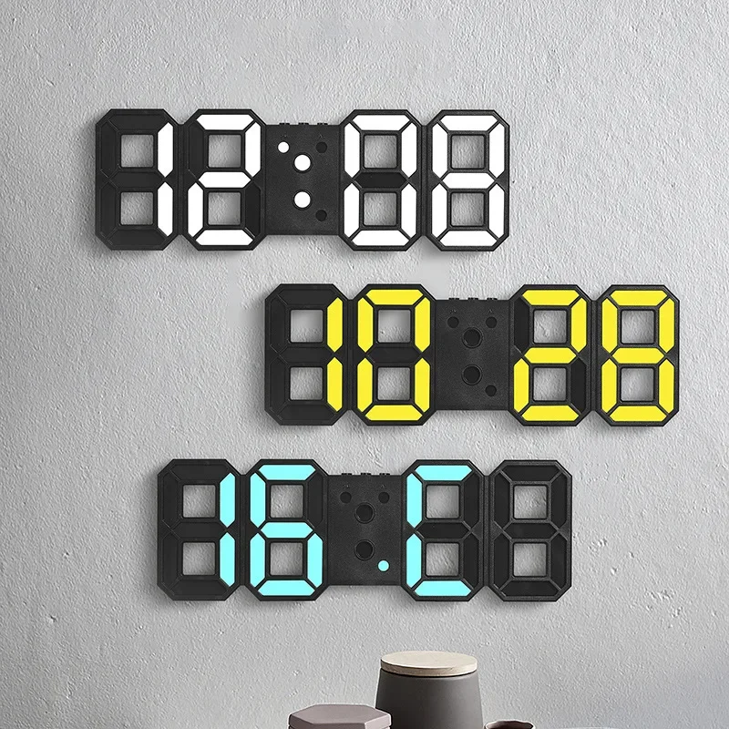 Electronic Digital Wall Clock Living Room Bedroom Decoration Decor Watches Home and Decoration Led Modern Alarm Interior Desk