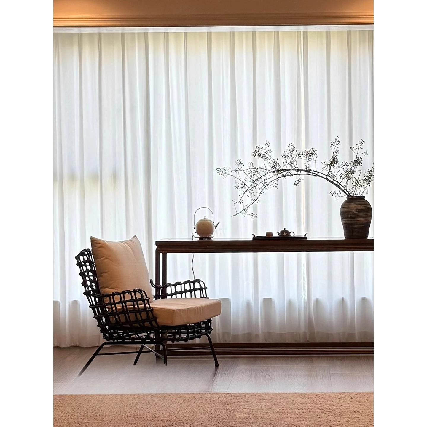 Home series handmade rattan armchair living room single sofa chair